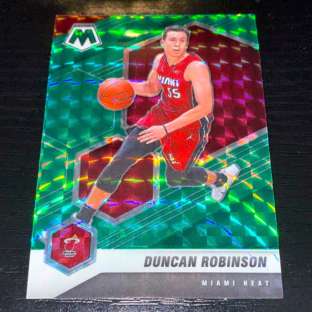 2020-21 DUNCAN ROBINSON MOSAIC GREEN PRIZM Miami Basketball Card #28